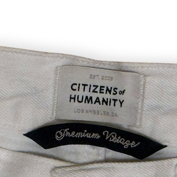 Citizens Of Humanity Annabelle White Denim Shorts Zip High Waist Distressed 25 - Picture 4 of 12